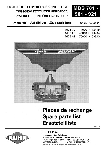 Kuhn MDS 701-901-921 Twin Disc Fertilizer Spreader_Страница_01